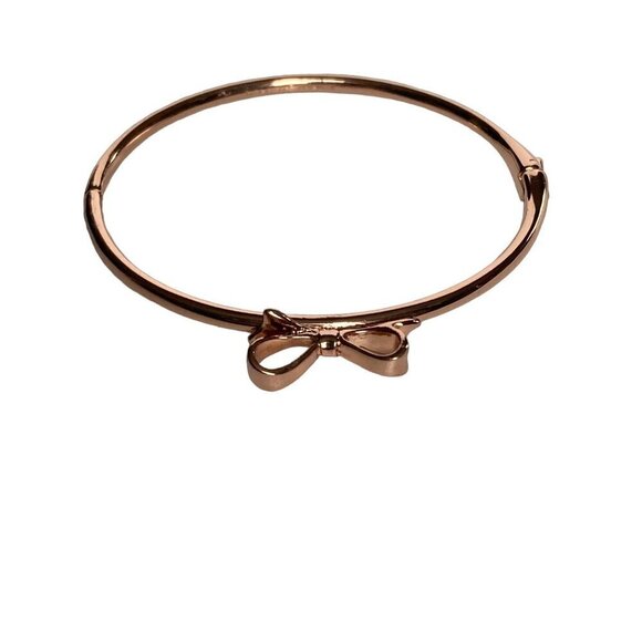Kate Spade Ready Set Bow Rose Gold Bracelet Dust Bag Preppy Minimalist - Picture 4 of 7